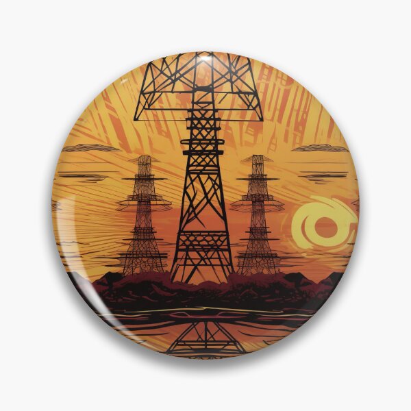 Item preview, Retro Yellow Sky Pylons designed and sold by pinkal.