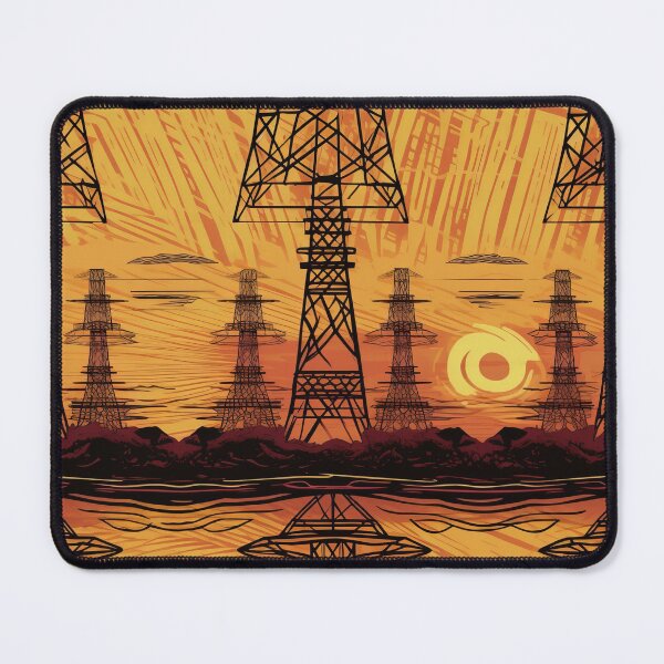 Item preview, Retro Yellow Sky Pylons designed and sold by pinkal.