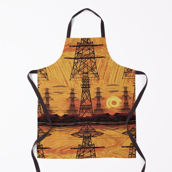 Item preview, Retro Yellow Sky Pylons designed and sold by pinkal.