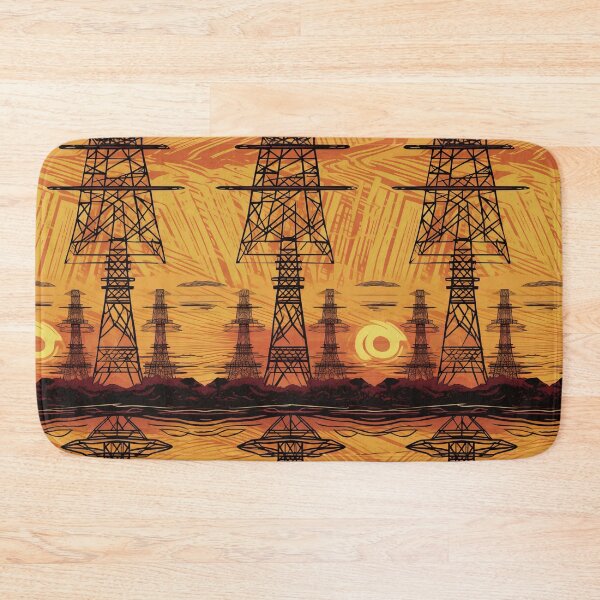 Item preview, Retro Yellow Sky Pylons designed and sold by pinkal.