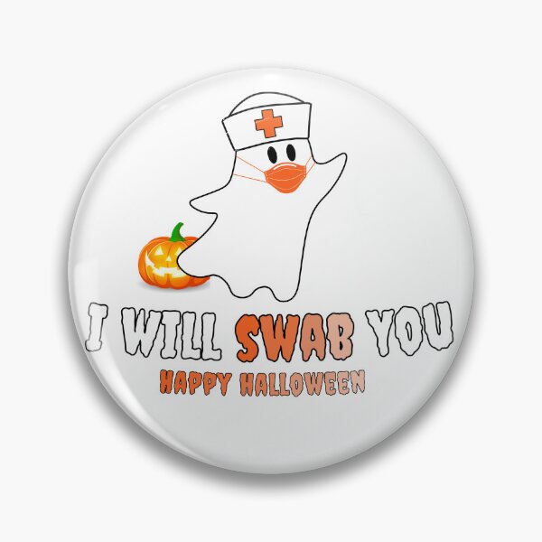Item preview, I WILL SWAB YOU, Happy Halloween, Cute Ghost Nurse, Pumpkin, Orange, Funny Halloween designed and sold by STC SHOP.