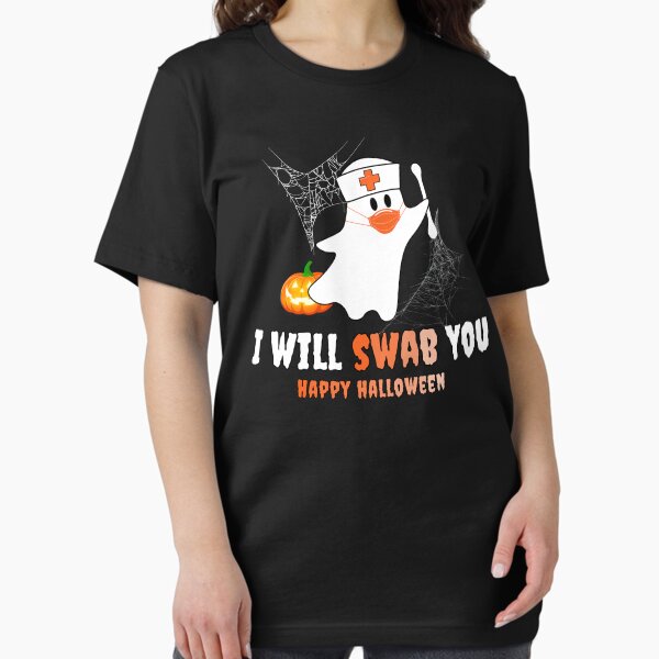 Item preview, I WILL SWAB YOU, Happy Halloween, Cute Ghost Nurse, Pumpkin, Orange, Funny Halloween designed and sold by STC SHOP.
