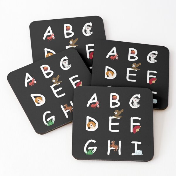Item preview, Teach your children English letters with visual recognition (A-I) Essential T-Shirt black background designed and sold by novelstreak.