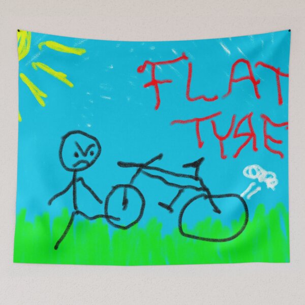 Item preview, Flat tire childish painting designed and sold by TicaCreations.