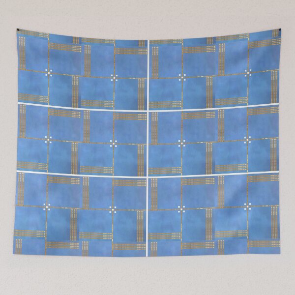 Item preview, Abstract Blue and Gold Frieze designed and sold by ImperialLily.