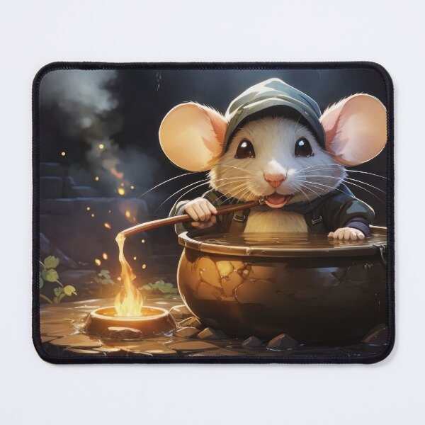 Item preview, Slag mouse, boiling broth in cauldron, underground, cellar, art designed and sold by Damian Sobczyk.