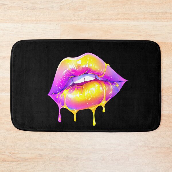 Item preview, Yellow Pink slightly parted lips - full mouth with teeth designed and sold by WallGemsArt.