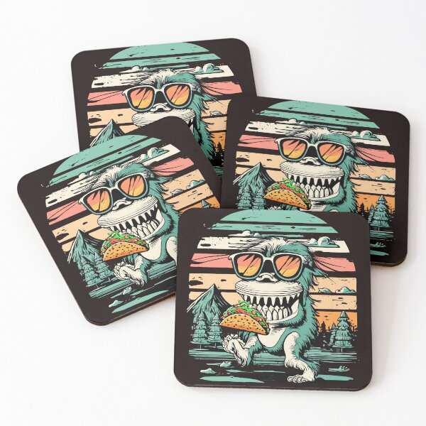 Item preview, Bigfoot Carrying Taco Funny Foodie Vintage Retro Sunset designed and sold by sadedream.