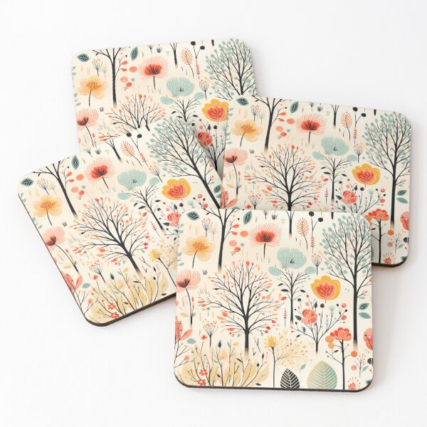 Item preview, Retro Spring Time Meadow Trees Print designed and sold by FoxTreeDesign.