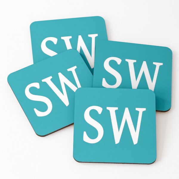 Item preview, SW Initials Monogram Elegant White Letters designed and sold by Jeallan Designs.