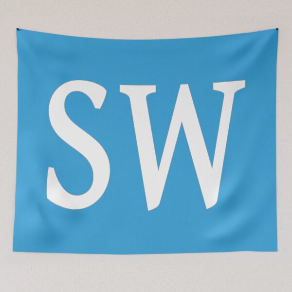 Item preview, SW Initials Monogram Elegant White Letters designed and sold by Jeallan Designs.