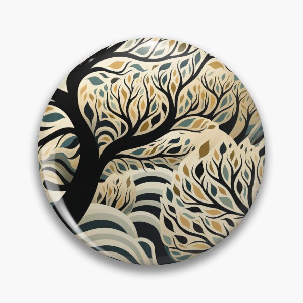 Item preview, Impresión de árbol de rayas arremolinadas abstractas retro designed and sold by FoxTreeDesign.