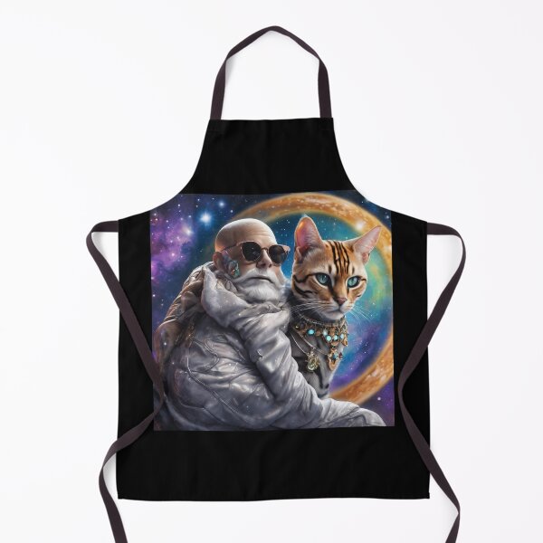 Item preview, a marble prism alien man cuddling a celestial Bengal cat designed and sold by tileartwork.