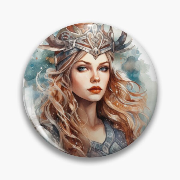 Item preview, Warrior Viking Queen - Nordic Woman - Watercolor style designed and sold by ZAHARIA DANIELA.