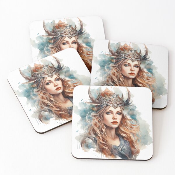 Item preview, Warrior Viking Queen - Nordic Woman - Watercolor style designed and sold by ZAHARIA DANIELA.