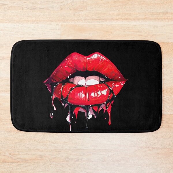 Item preview, Red black dripping diva lip - red mouth graphic designed and sold by WallGemsArt.