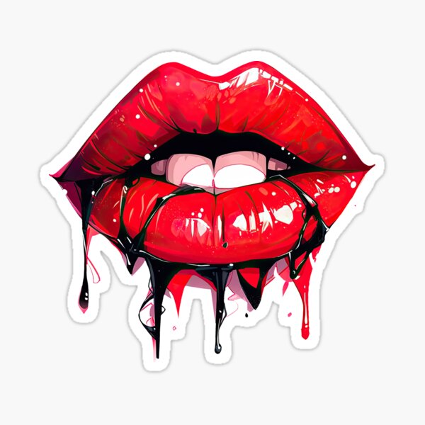 Red Lip Stickers for Sale