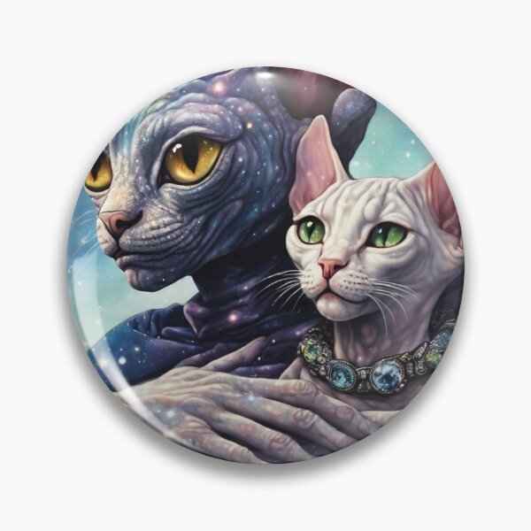 Item preview, un hombre alienígena con prisma de mármol abrazando a un gato celestial Cornish Rex designed and sold by tileartwork.