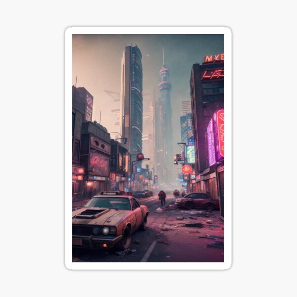 Cyberpunk Wasteland Sticker