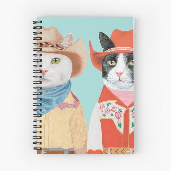 Item preview, Cowboy Cats Duo - White Cat & Tuxedo Cat designed and sold by AnimalCrew.