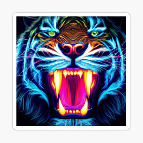 Moody Tiger Sticker for Sale by Gabriela McDaniel