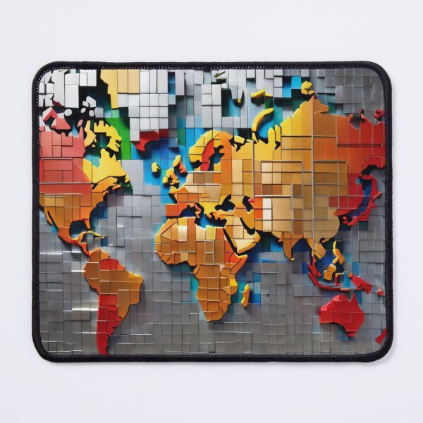 Item preview, World Map - raised aluminum squares look designed and sold by shutterrudder.