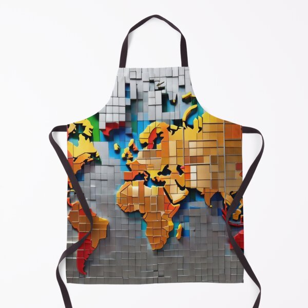 Item preview, World Map - raised aluminum squares look designed and sold by shutterrudder.