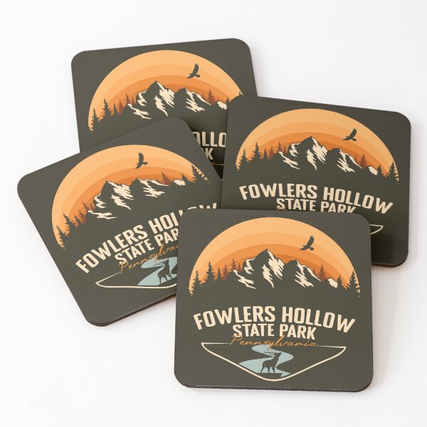 Item preview, Fowlers Hollow State Park Pennsylvania - PA Retro Vintage Sunset Badge designed and sold by mountainfad.