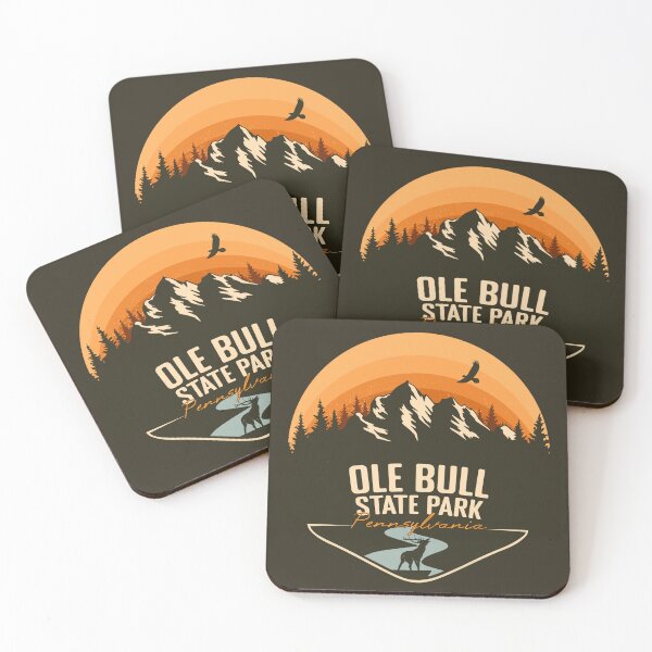 Item preview, Ole Bull State Park Pennsylvania - PA Retro Vintage Sunset Badge designed and sold by mountainfad.