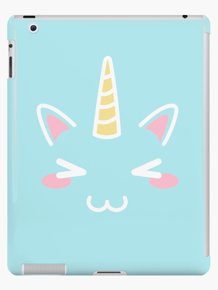 Coque et skin adhésive iPad avec l'œuvre « Licorne 4ème anniversaire fille  - Joyeux anniversaire 4 ans fille licorne » de l'artiste dJ-Design