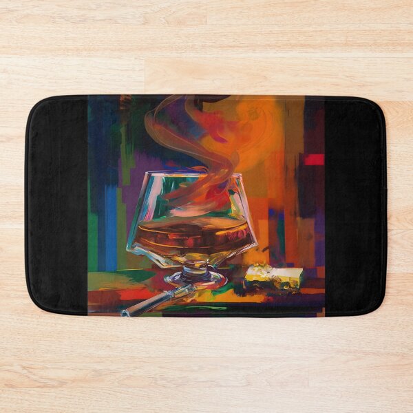 Artikelvorschau, Surreale Kunst – Zigarre und Brandy in einem abstrakten, ausdrucksstarken Meisterwerk entworfen und verkauft von OlfactoART Studio.
