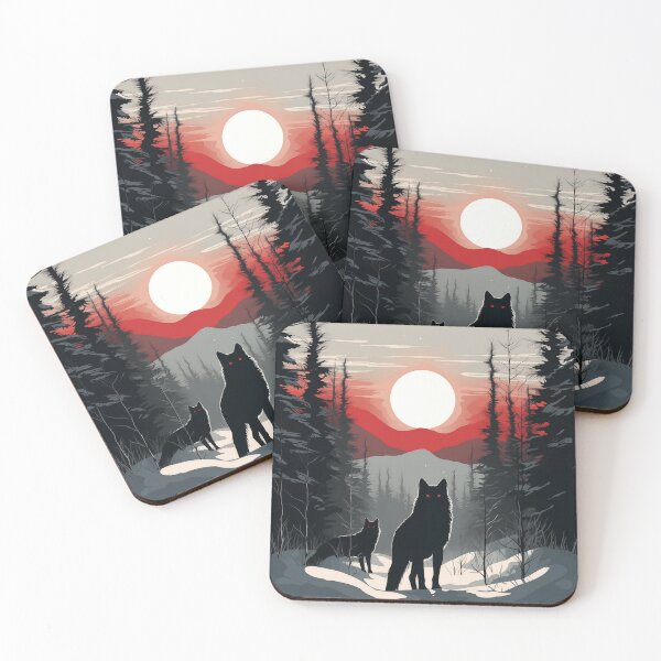 Item preview, Coyotes on the Treenline with Red Eyes designed and sold by Matt's Artificial Nature.