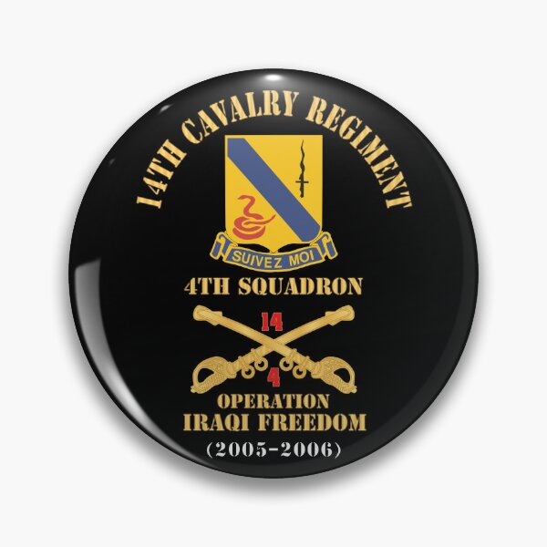 Item preview, Army - 14th Cavalry Regiment w Cav Br - 4th Squadron - Operation Iraqi Freedom - 2005 - 2006 - Red Txt X 300 designed and sold by Military Insignia Products.