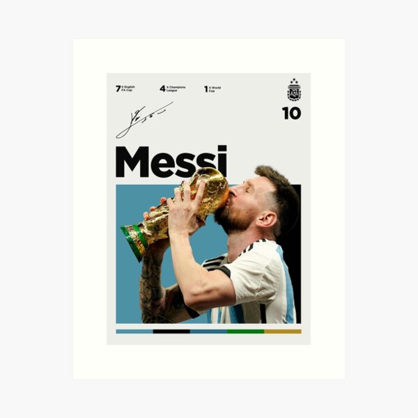 Vista previa del artículo con la obra «Lionel Messi Copa del Mundo Argentina Póster», diseñado y vendido por RubySport.