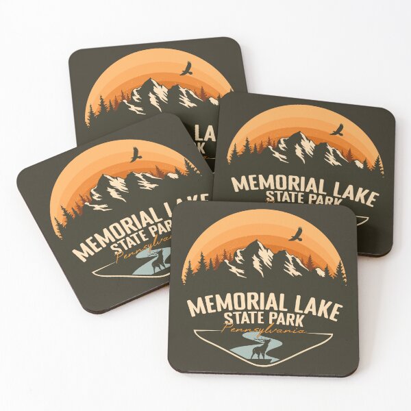 Item preview, Memorial Lake State Park Pennsylvania - PA Retro Vintage Sunset Badge designed and sold by mountainfad.