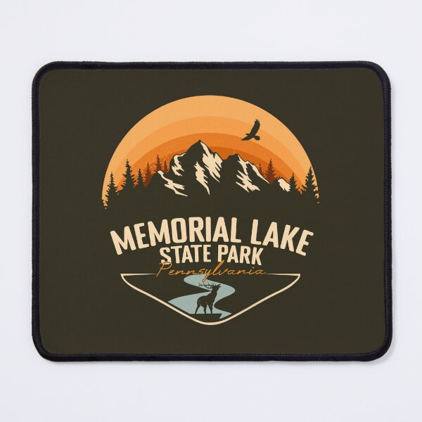 Item preview, Memorial Lake State Park Pennsylvania - PA Retro Vintage Sunset Badge designed and sold by mountainfad.