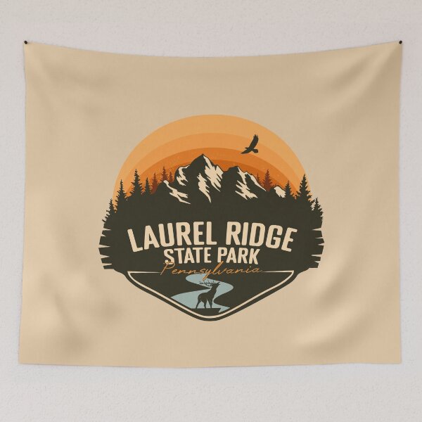Item preview, Laurel Ridge State Park Pennsylvania - PA Retro Vintage Sunset Badge designed and sold by mountainfad.