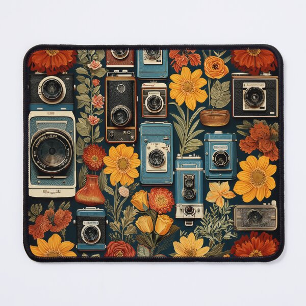 Item preview, Vintage Lenses & Blooms: Retro Camera & Floral Fusion designed and sold by 21 Tulips.