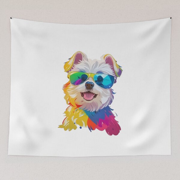 Item preview, Happy Maltese with glasses designed and sold by GalMar.
