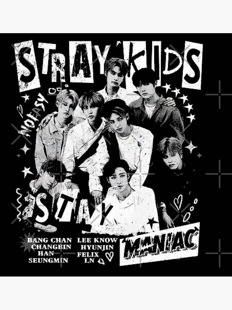 Limited Edition Stray Kids 2022 world tour black and white style 5 rock Star  ot8 skz comeback poster kpop boy group bang chan lee know changbin hyunjin  han felix seungmin jeongin Sticker