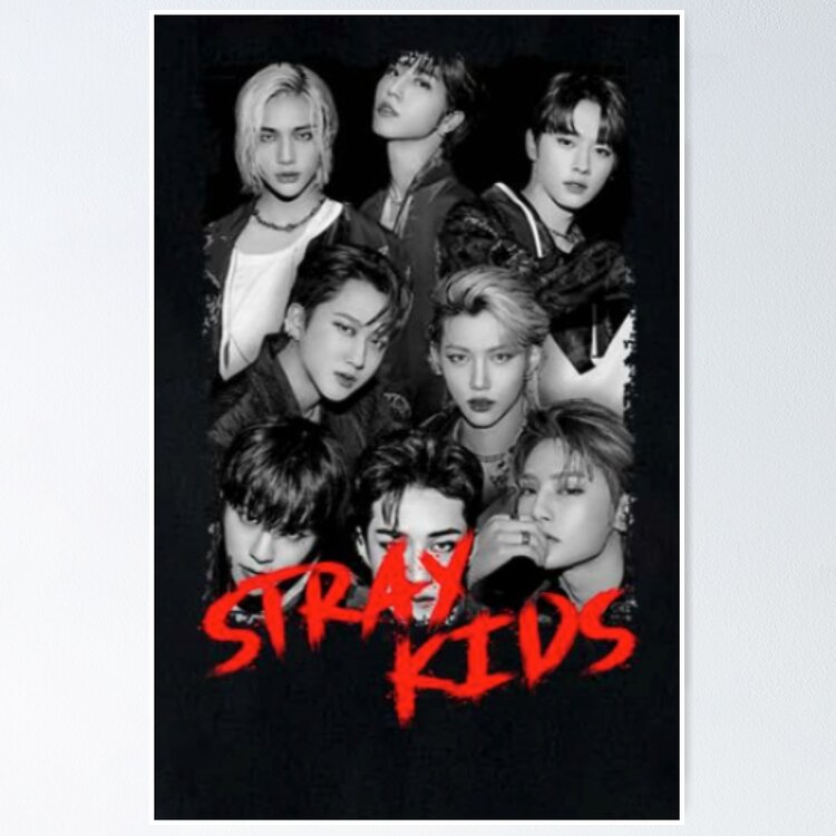 Limited Edition Stray Kids world tour black and white style 5 rock Star ot8 skz comeback poster kpop boy group bang chan lee know changbin hyunjin han felix seungmin jeongin Sticker