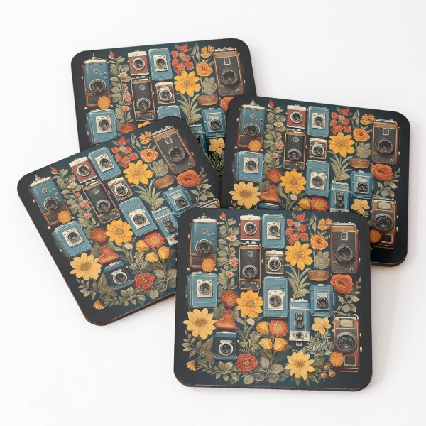 Item preview, "Floral Snapshots: Retro Cameras Amidst Lush Flowers" designed and sold by 21 Tulips.