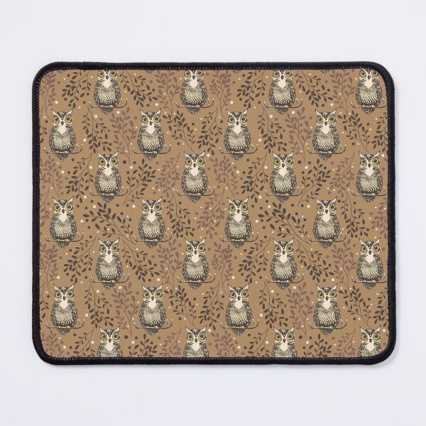Item preview, Brown Owl Illustrated Woodland Pattern designed and sold by tanyadraws.
