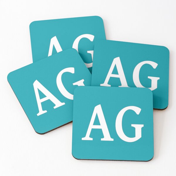 Item preview, AG Initials Monogram Elegant White Letters designed and sold by Jeallan Designs.