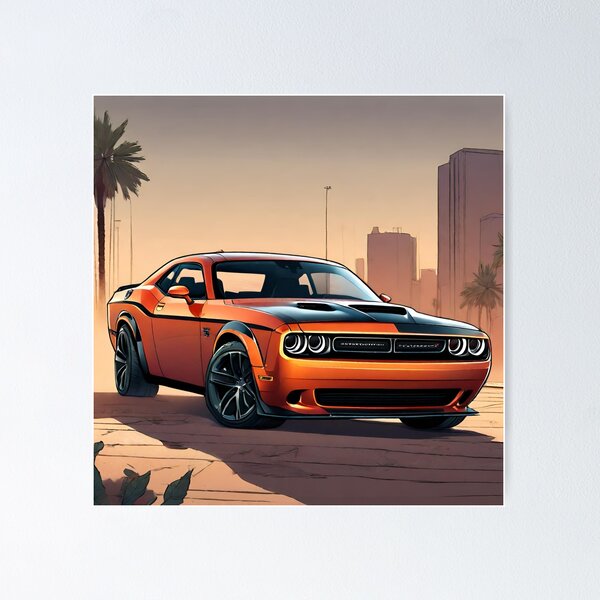 Art Poster Challenger Car