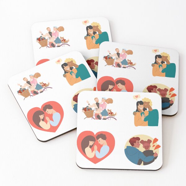 Item preview, Beautiful illustrations of a couple in love designed and sold by huape.