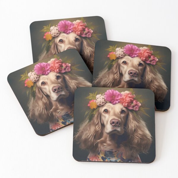 Item preview, Spaniel. Cocker spaniel dog. Cocker spaniel with flowers  designed and sold by Tsifra.