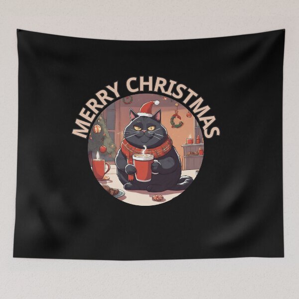 Item preview, Festive Fat Cat: Cozy Christmas Delights designed and sold by ChicTrendz.