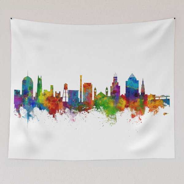 Item preview, Durham North Carolina Skyline designed and sold by ArtPrints.