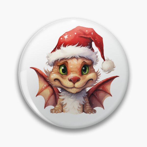 Artikelvorschau, Weihnachtsroter Drache mit Weihnachtsmütze-Aufkleber, digitale Aquarellmalerei, Wiederholungsmuster entworfen und verkauft von tiana-geo.
